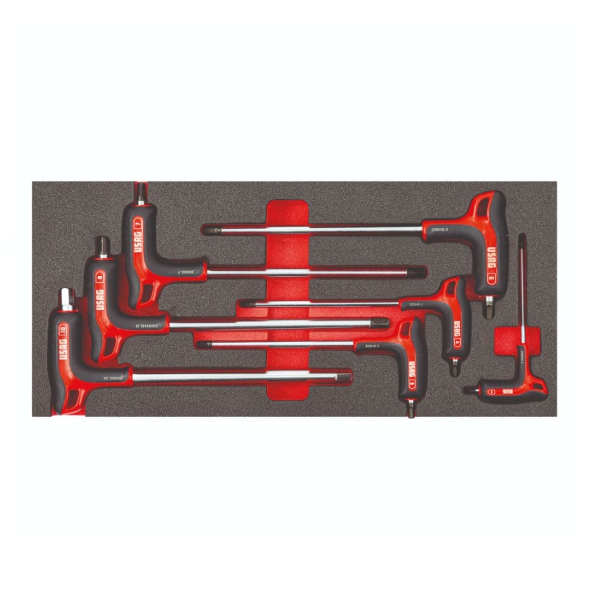 Two-colour assorted sponge module of 7 hexagon socket spanners - Usag U05191945