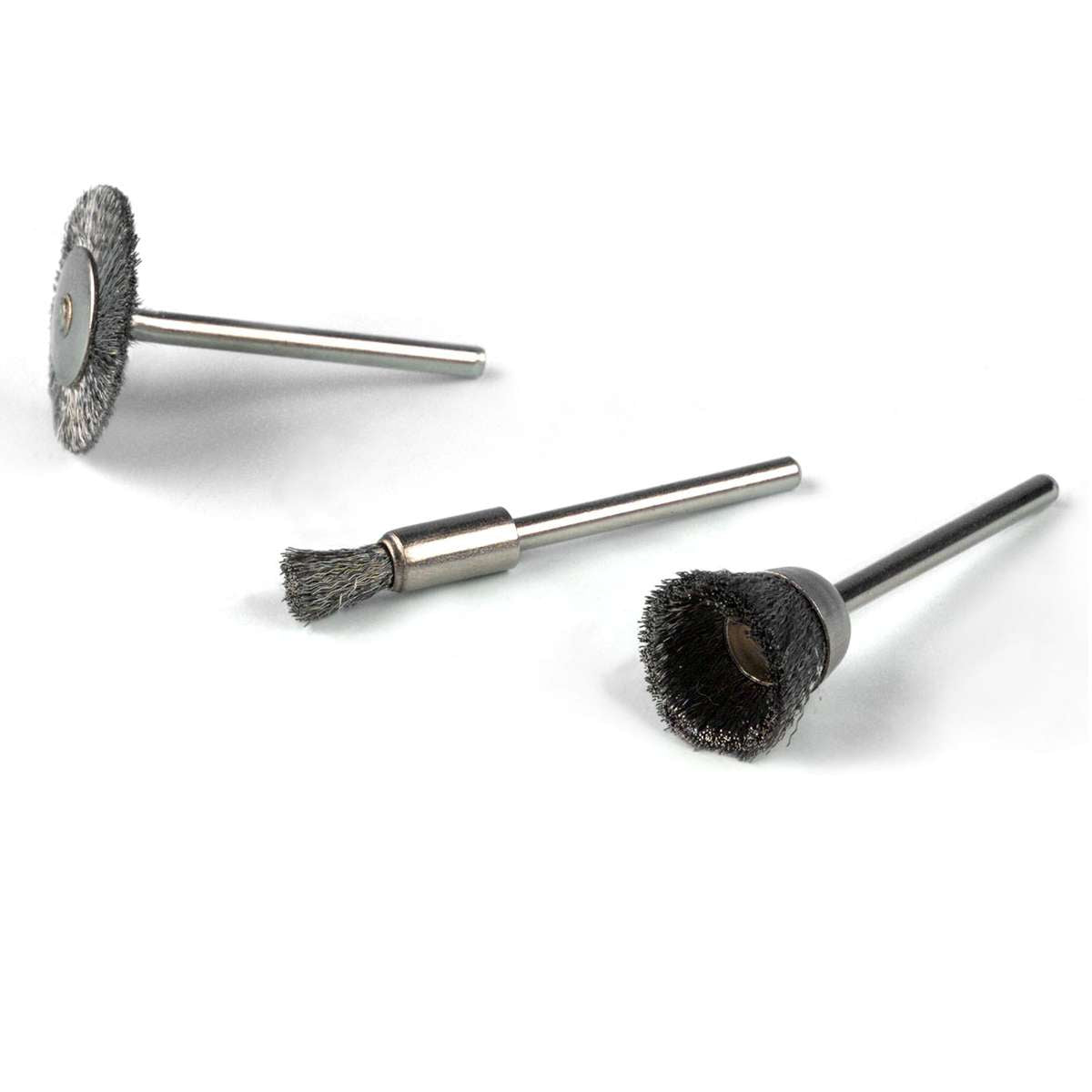 Mini disc brushes D.22 - Gambo 3mm - Black bristle - Rosver - 50 pz