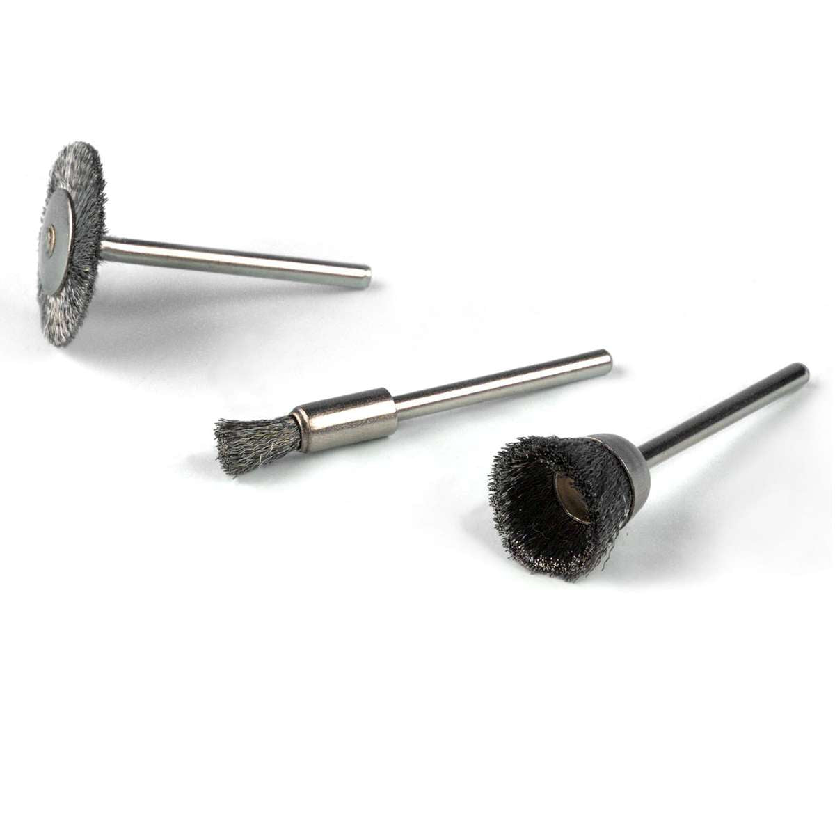 Mini disc brushes D.22 - Gambo 3mm - White bristle - Rosver - 50 pz