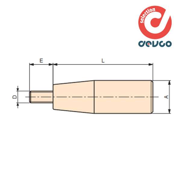 Swivel cylindrical knob mcg/28x85 m12 6138030 - Gamm