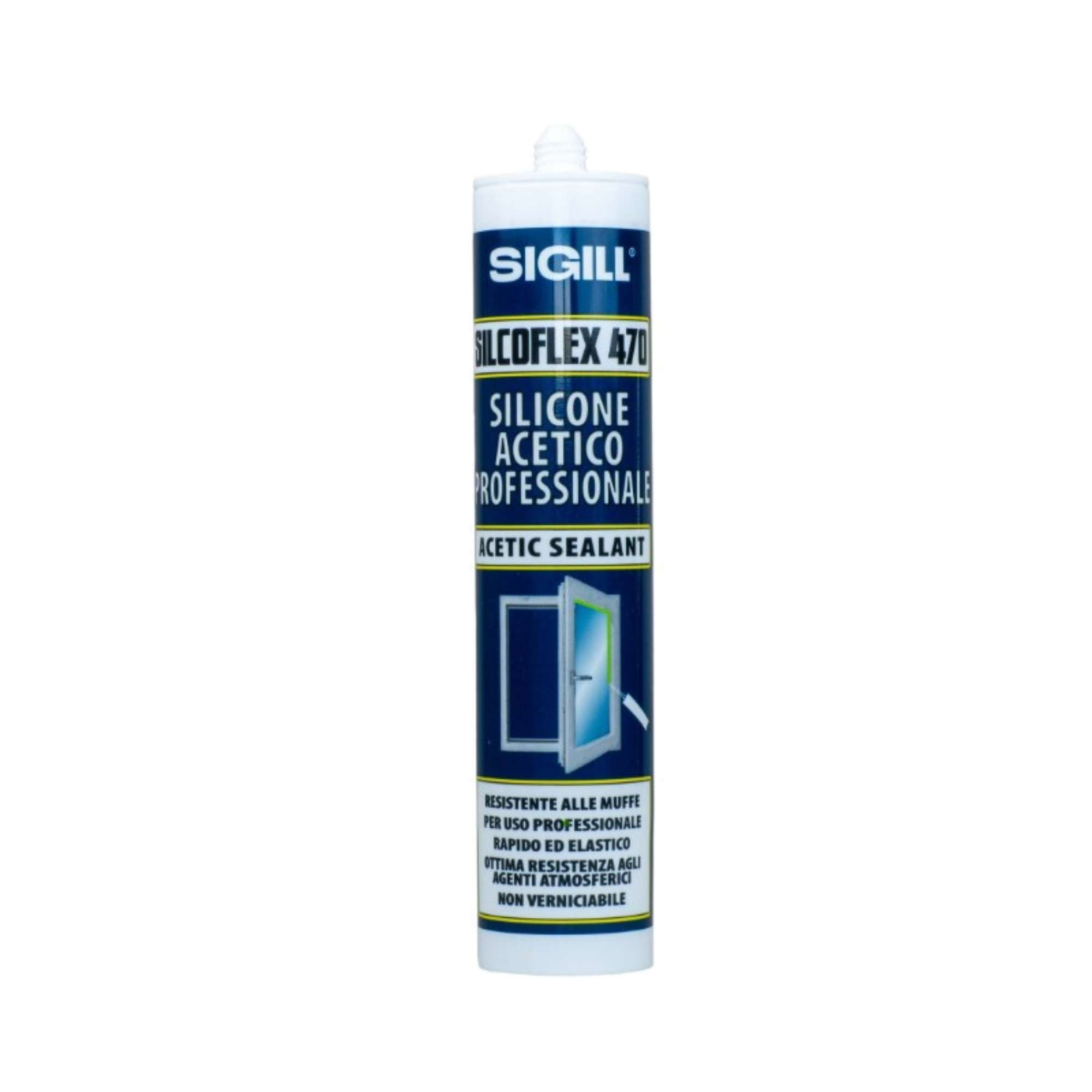 Single component acetic silicone Silcoflex 470 Black 280ml - NPT 0006234