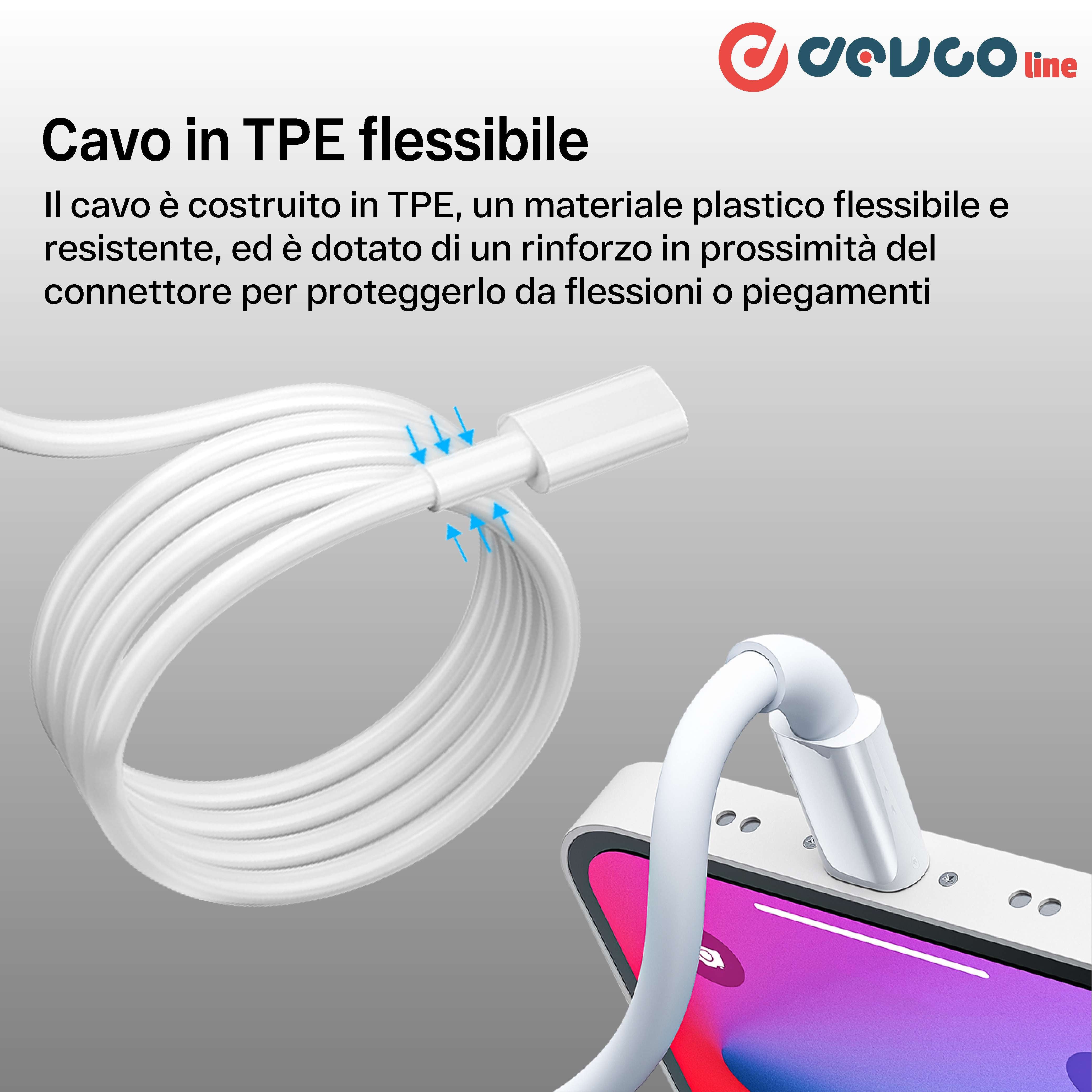 USB connecting cable compatible with iPhone and USB-C 1 meter - DEVCOline