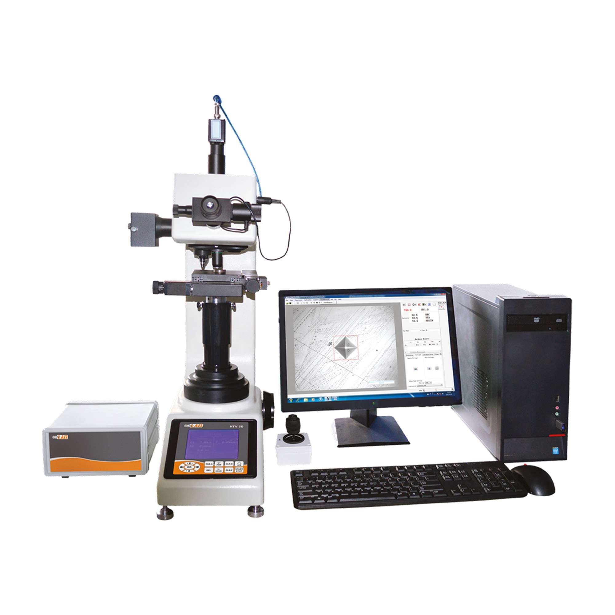 Automatic Vickers hardness tester with X-Y automatic test table, black and white images - HTV D 2.0 - echoLAB