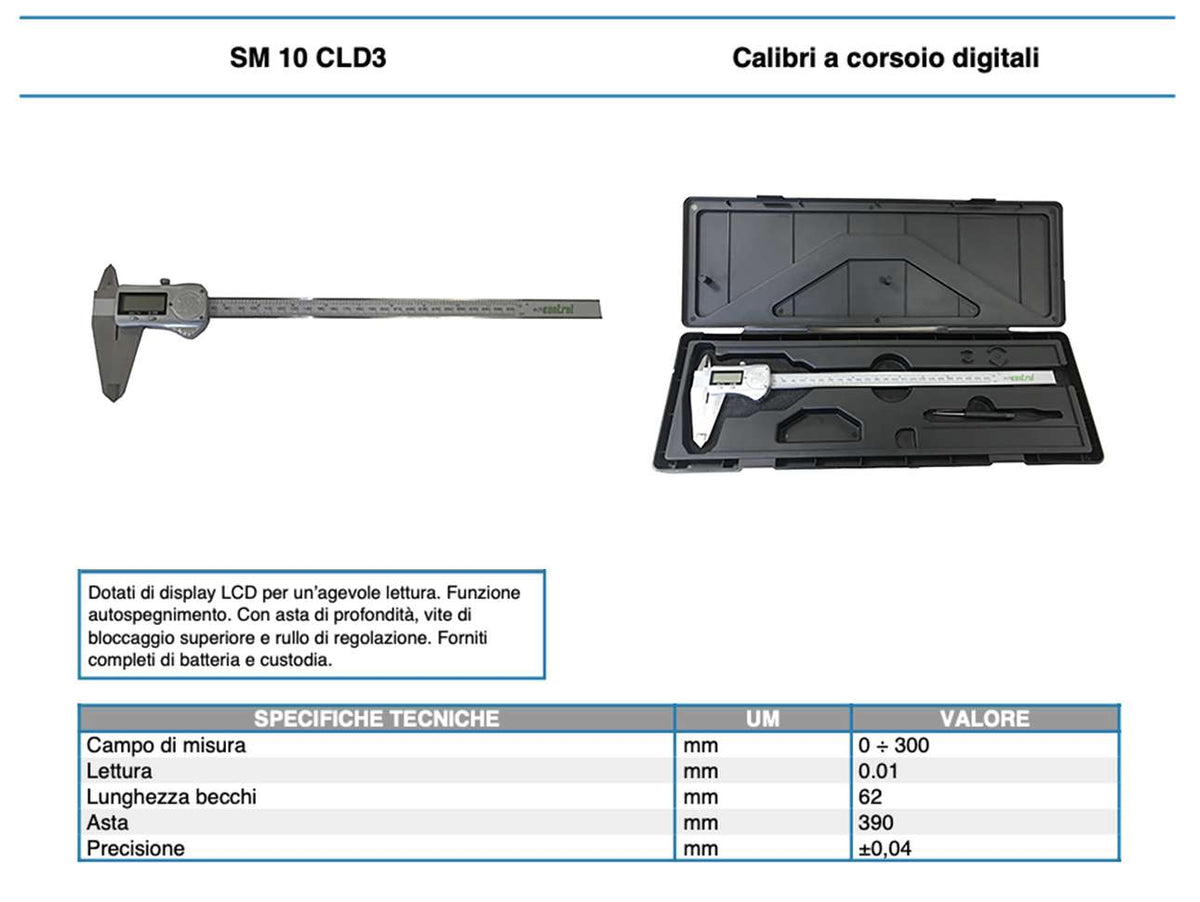 Digitaler Messschieber 0–150/300 mm Metallgehäuse IP67 Schutzhülle