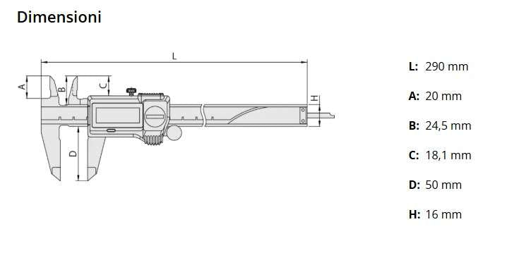 IP67 Waterproof ABS Gauge 0-200mm 500-716-20 - Mitutoyo
