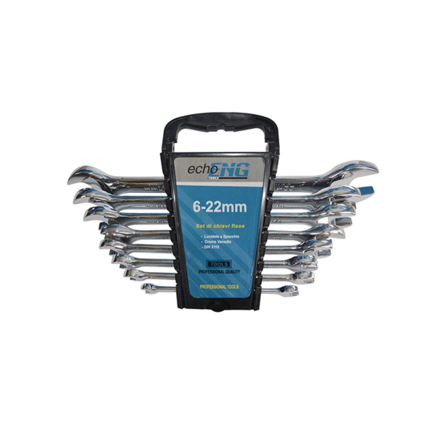 Set of 8 fixed wrenches chrome vanadium kit 8 pcs case 6-22mm - FI 10 0011