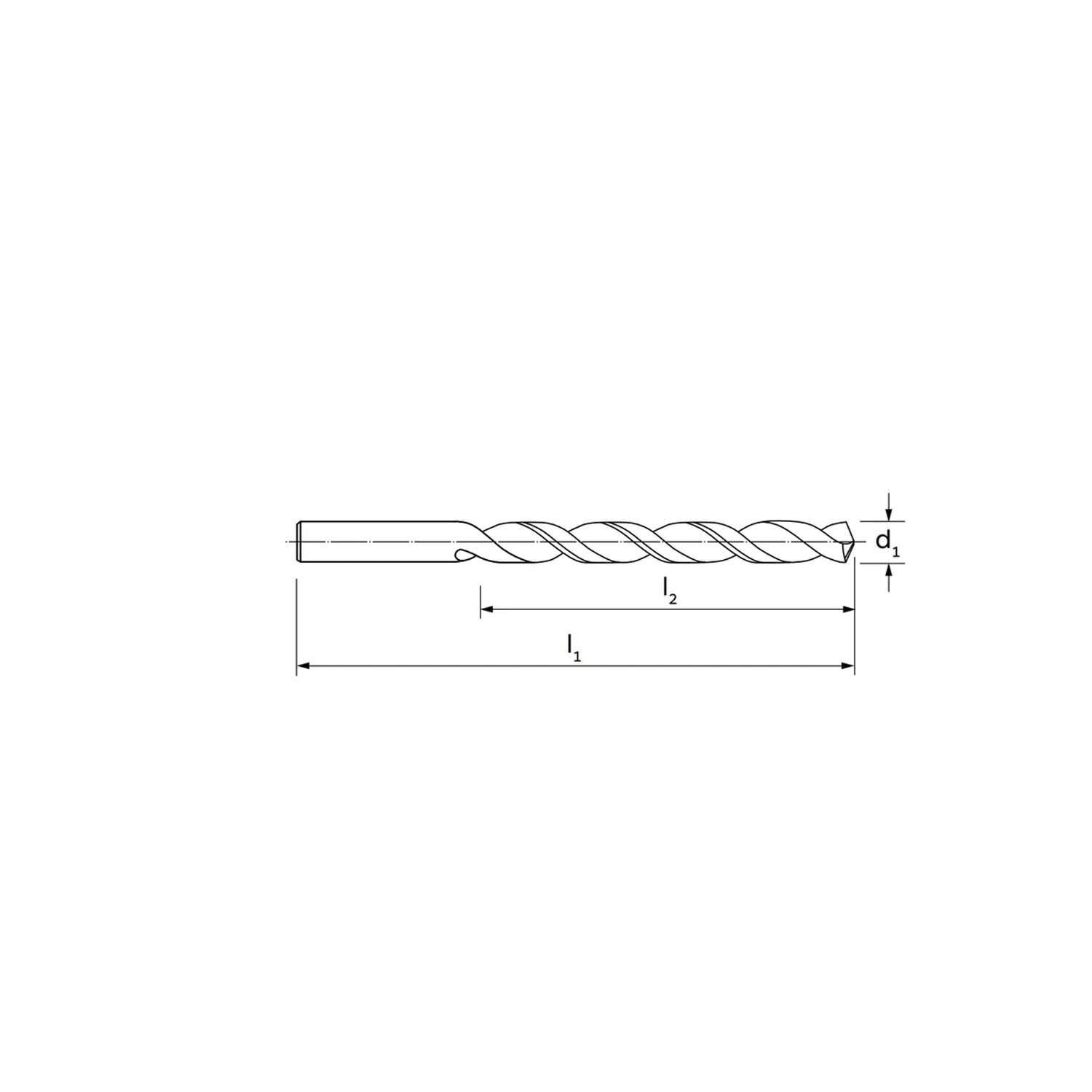 Cylindrical drill bit for deep drilling type STL DIN 1869/2 - ILIX