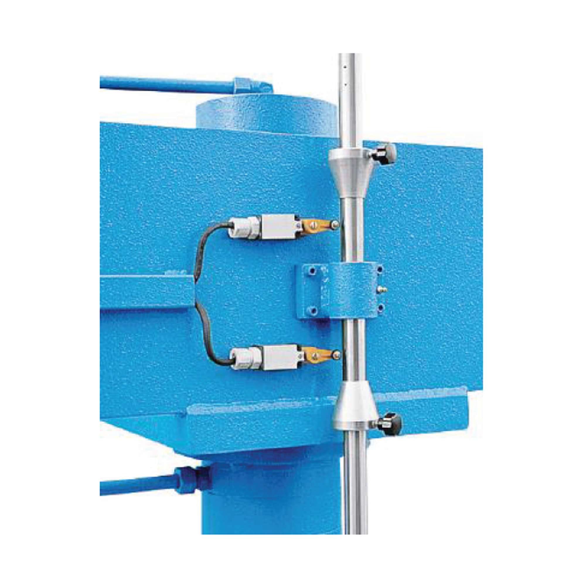 Electric rod end-stop and anti-rotation device with tang motor presses OMCN