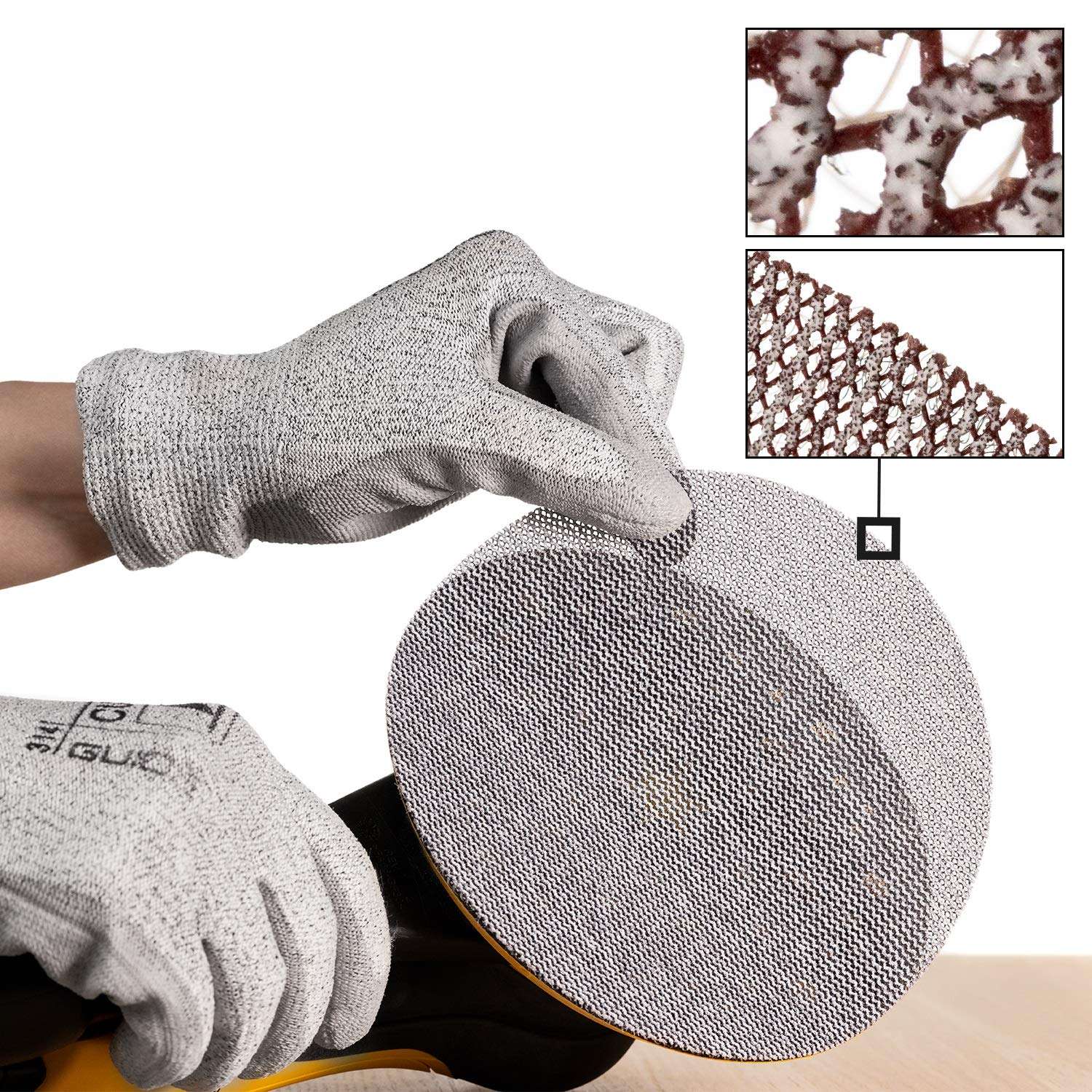 50 Abrasive Discs 150mm, P80-P400 Grain - MIRKA ABRANET