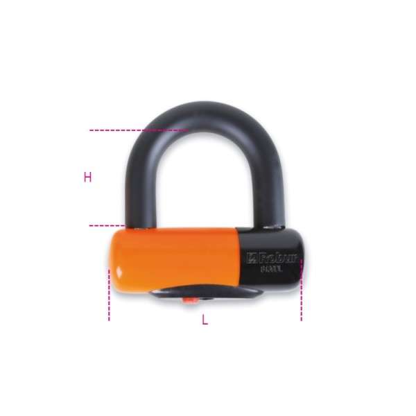 Motorbike padlock hardened steel shockproof PVC - 8139DL Beta