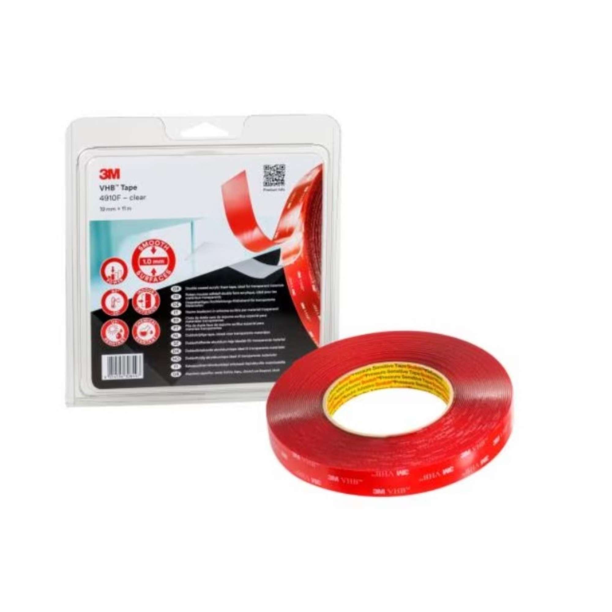 Transparent double-sided tape 19mm x 11mt x 0.1mm - 3M 4910F 7100123355