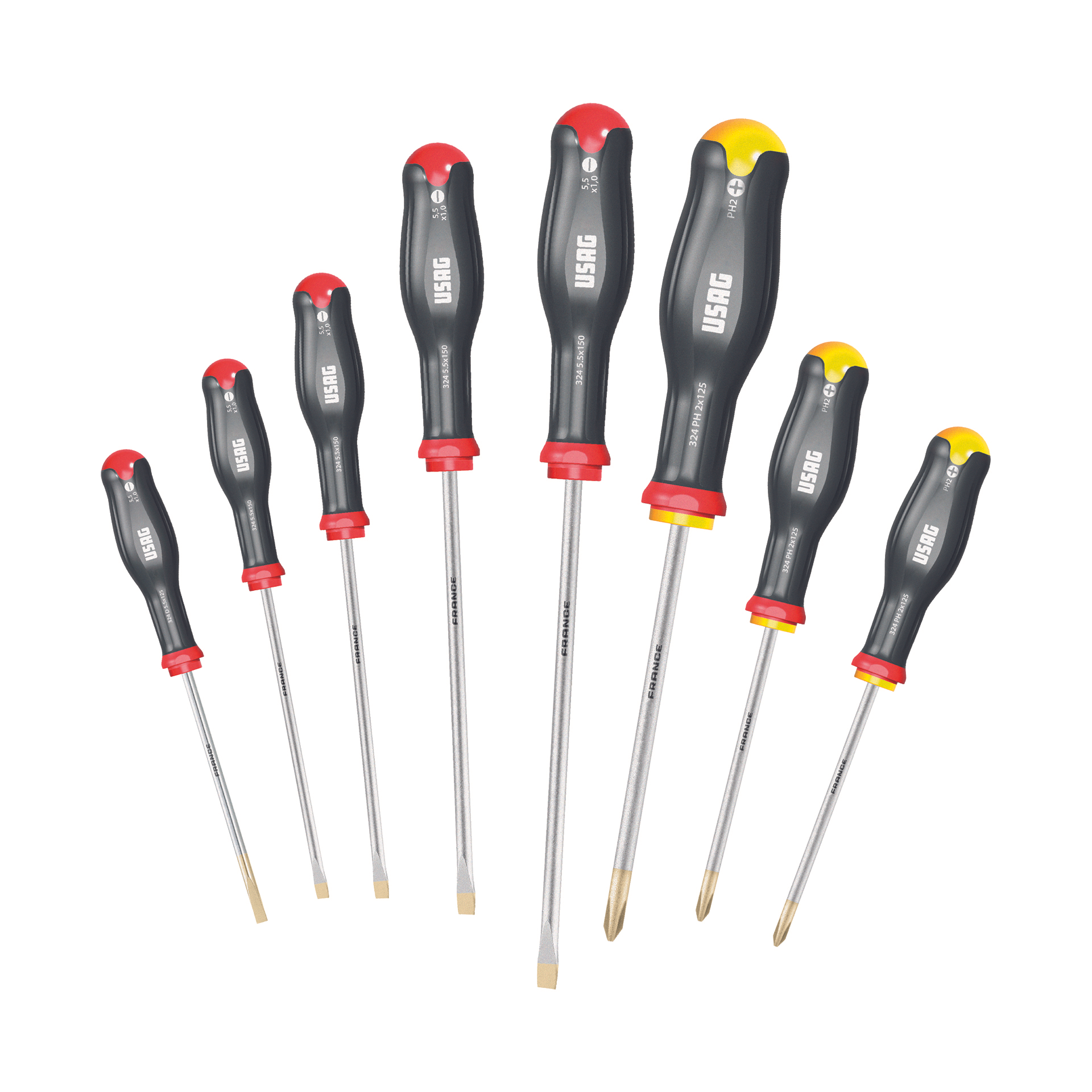 Set of Screwdrivers for slot-head and phillips screws - Usag SH8