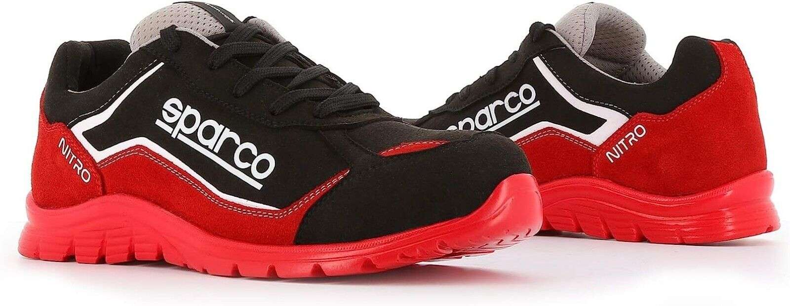 Sparco Unisex Safety Work Shoe 42 43 Red Black - Nitro-S3 SRC