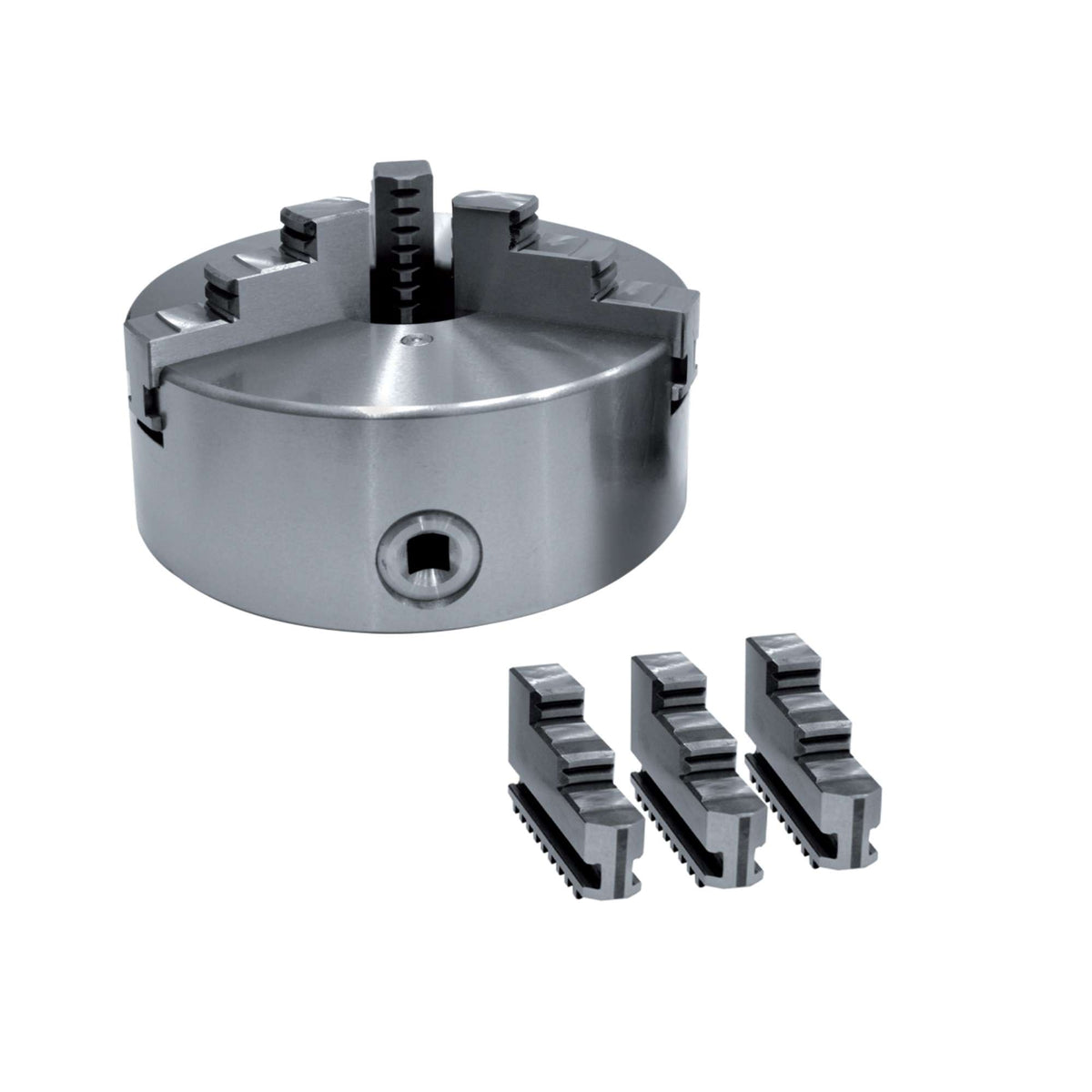 Self-centring chucks with 3+3 jaws