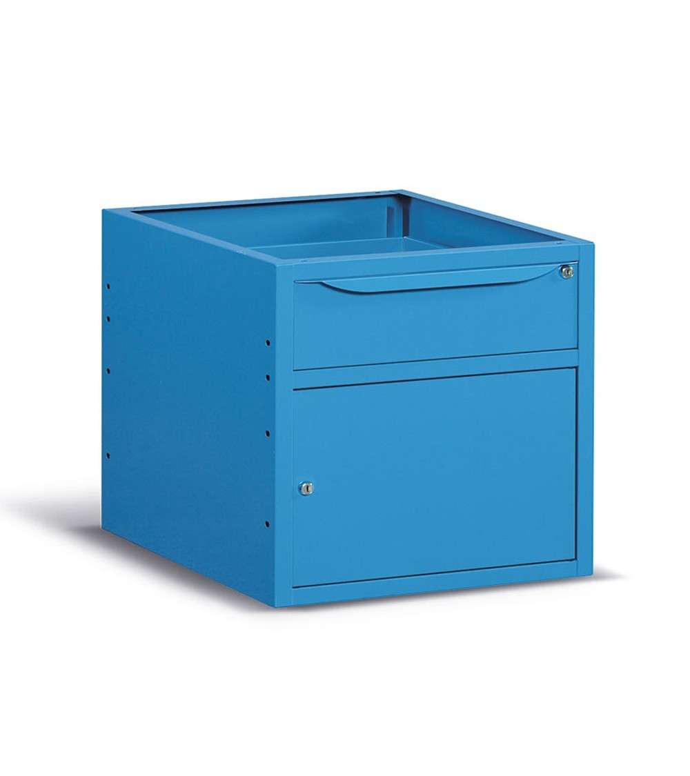 WORKBENCH CHEST OF DRAWERS 630 X 607 X 570 H - WITH A DRAWER AND A DOOR , CAPACITY 25 KG - FAMI FBG03S63C000404 - BLUE