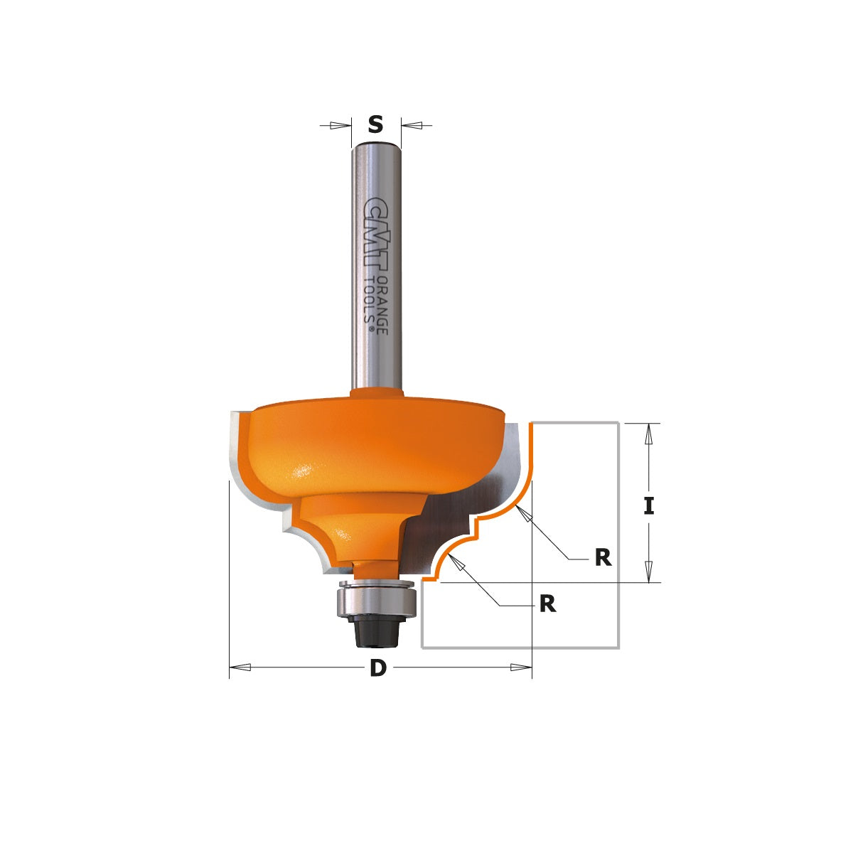 Profiled cutter with two cutting edges, radius 6,4 mm - CMT 745.350.11