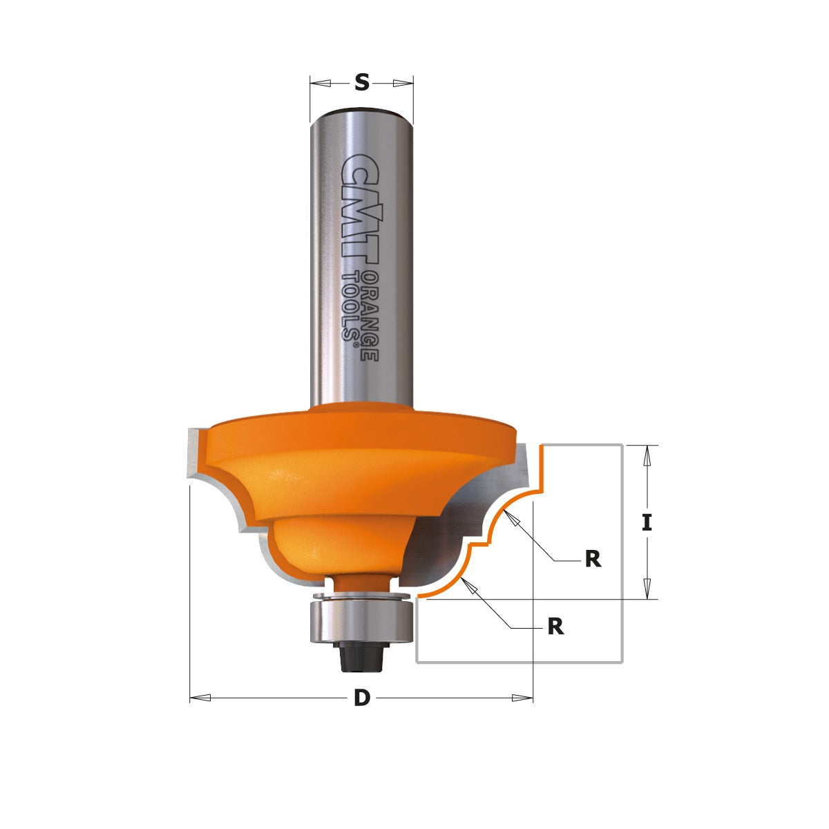 Profiled cutter with two cutting edges, radius 6,4 mm - CMT 741.380.11