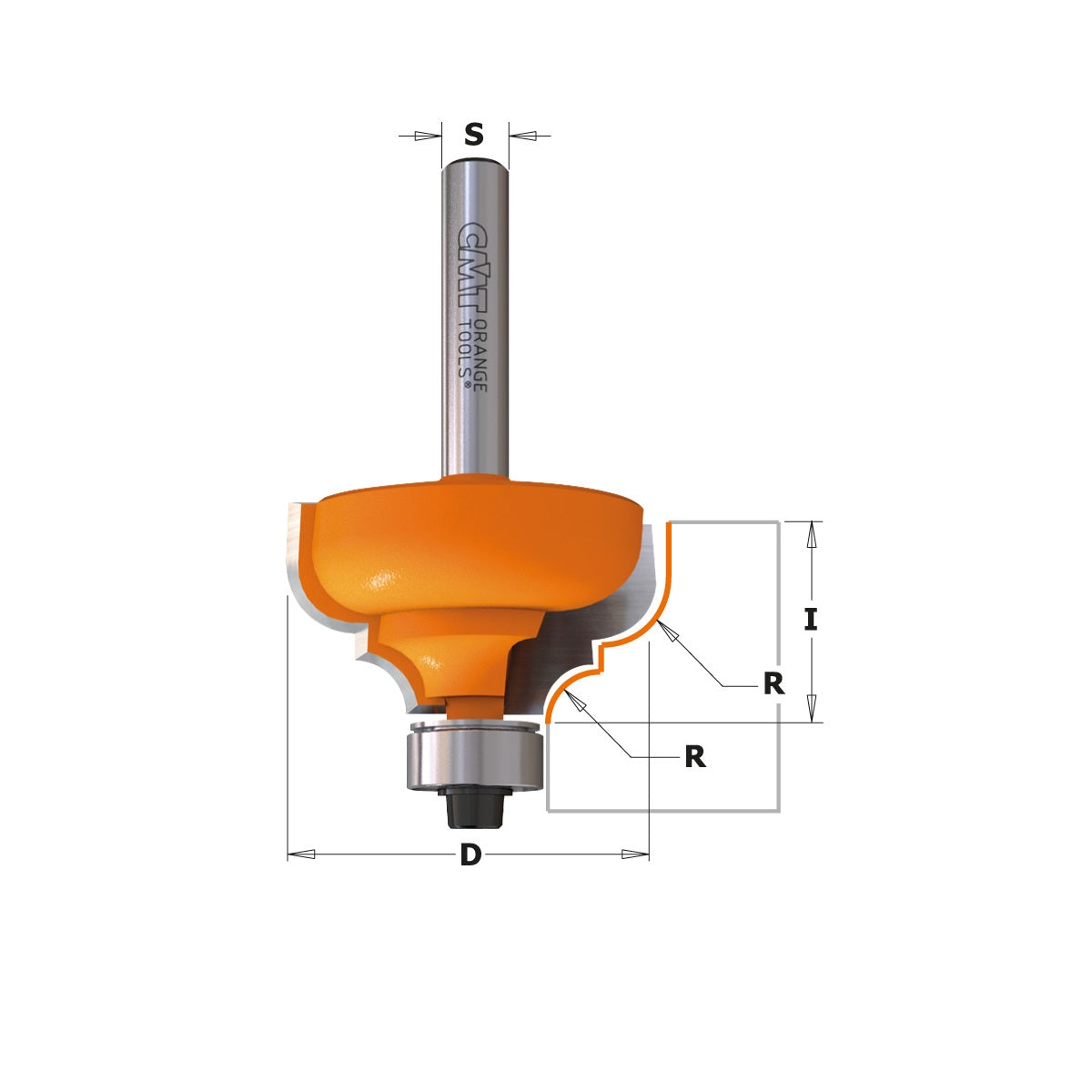 Profiled cutter with two cutting edges, radius 6,4 mm - CMT 744.350.11