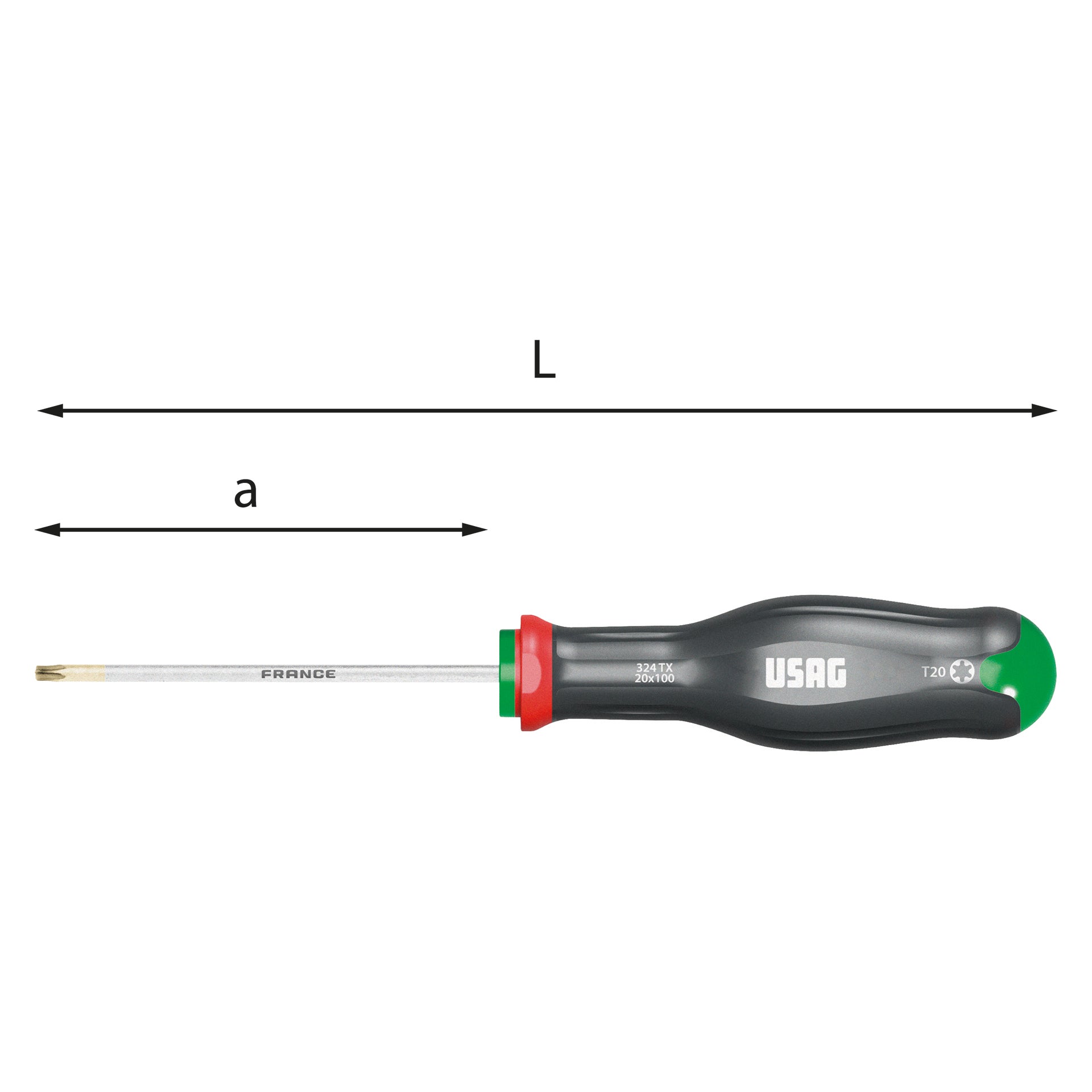 T10x50 M1 Screwdrivers for Torx screws L. 179mm - Usag 324 TX