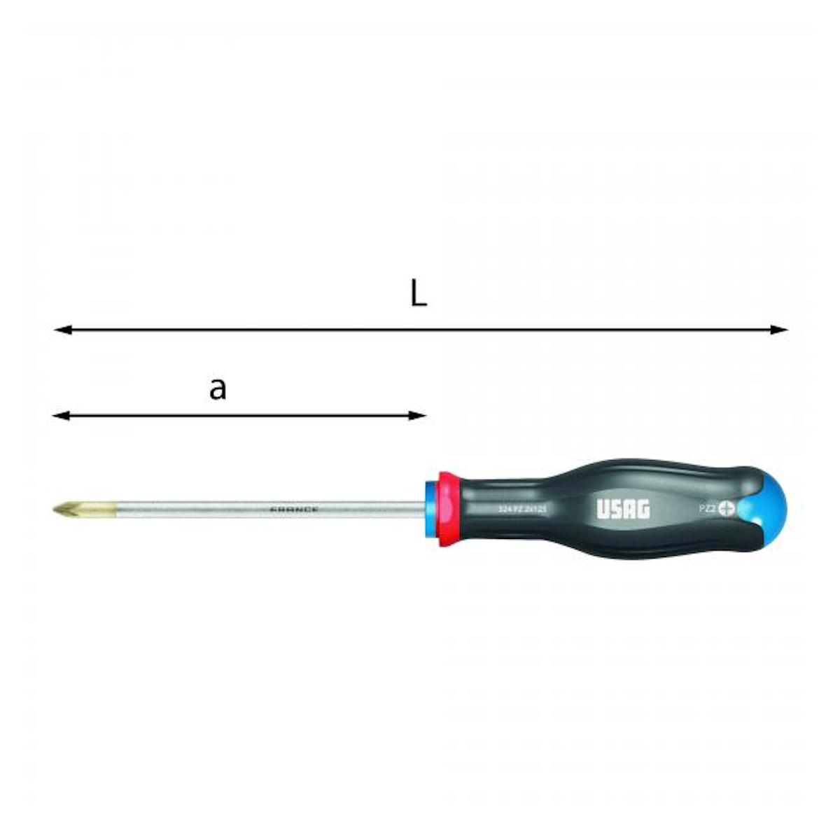 2x100 M3 Screwdriver for Pozidriv screws L. 220 - Usag 324 PZ