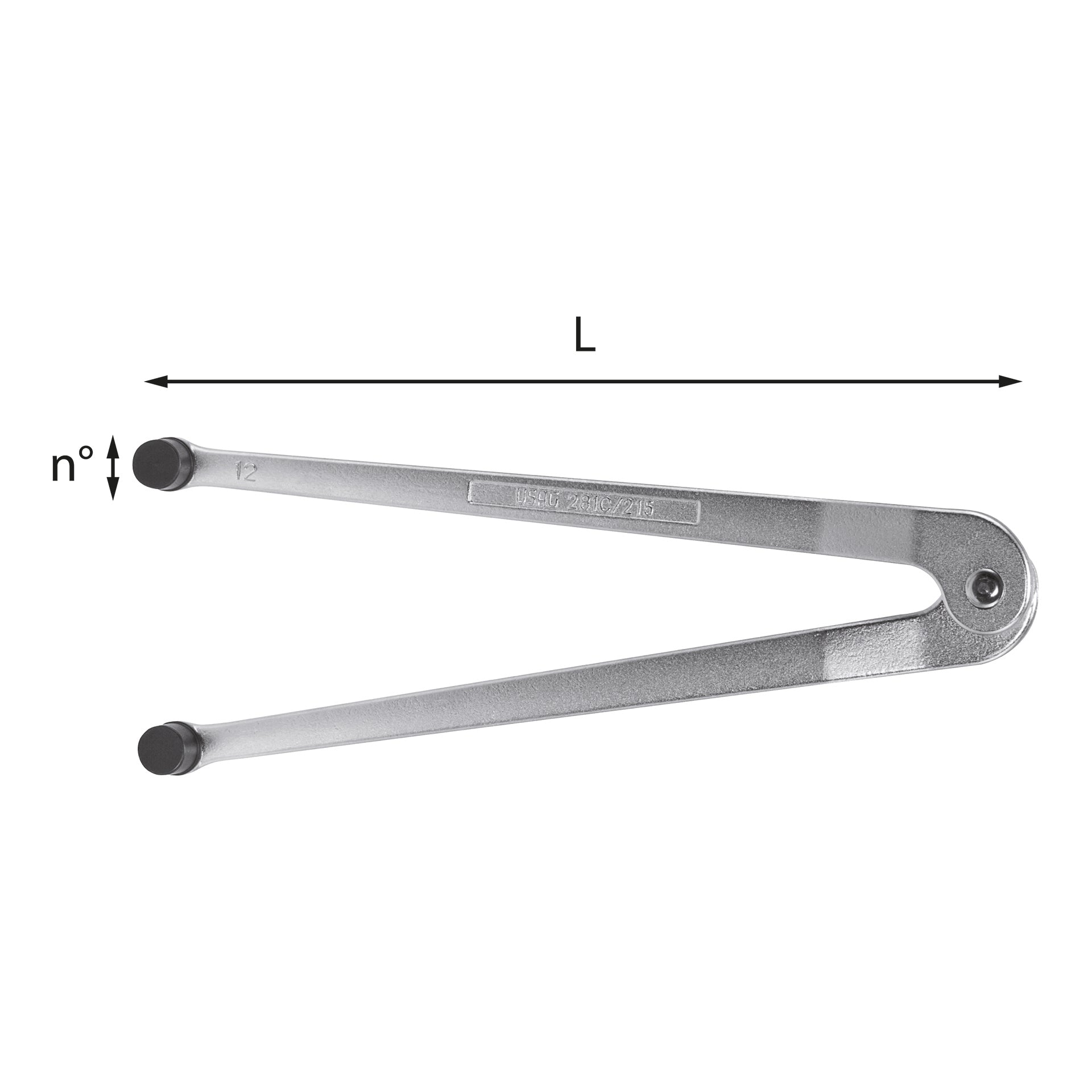 Adjustable pin-type face wrenches with round pins (3-4-5-6) - Usag 281 C