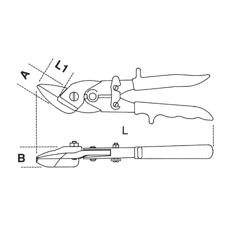 Compound leverage shears for straight and right cuts - Beta 1125