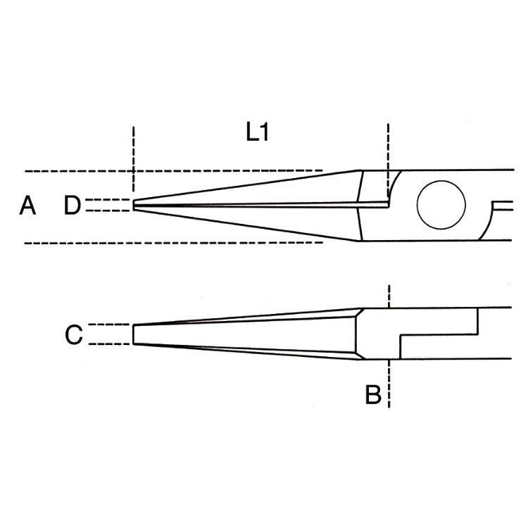 Smooth, flat long nose pliers bi-material handles - Beta 1172BM