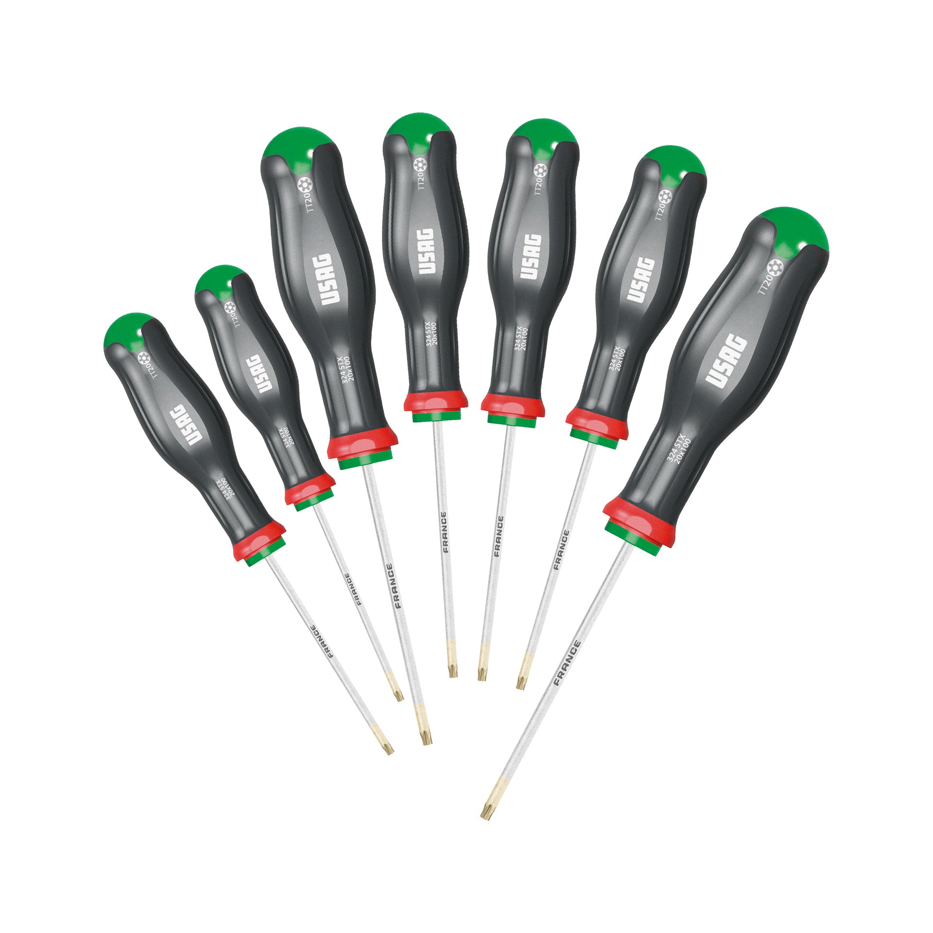 Set of 7 screwdrivers for Torx Tamper Resistant screws 810gr - Usag 324 STX/S7