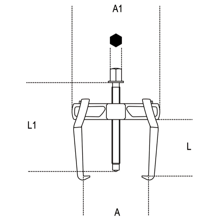 A min÷Max 23÷100mm Universal puller with 2 sliding legs  - Beta 1500N/2