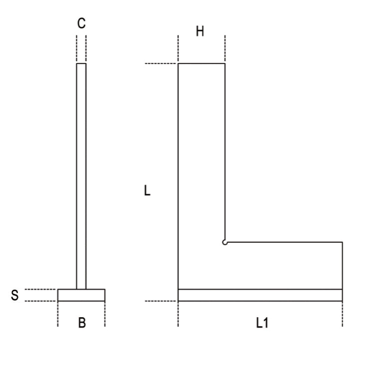 Flanged precision squares made from ground steel- Beta 1670A