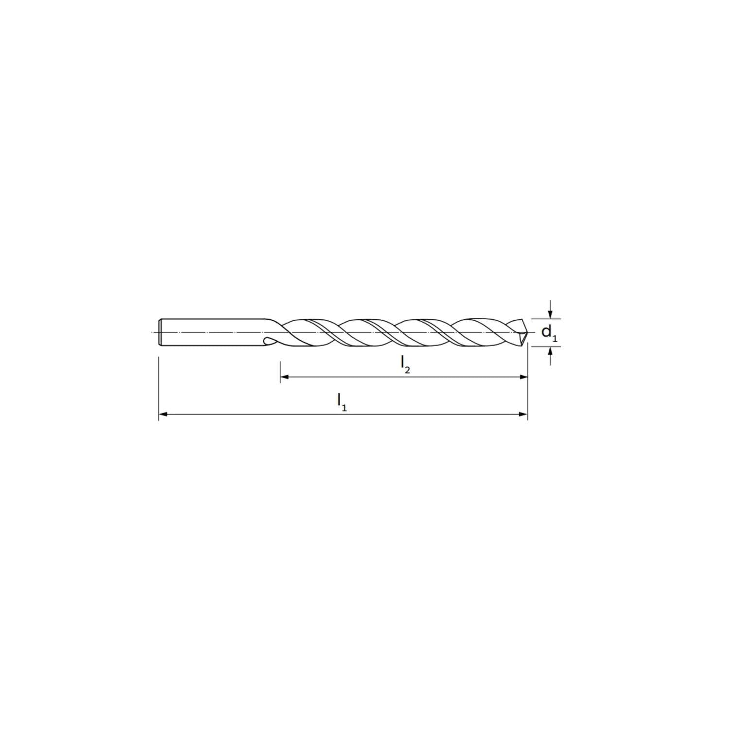 Cylindrical tip general appliccations type N in HSS DIN 338  (9,4-19) - ILIX