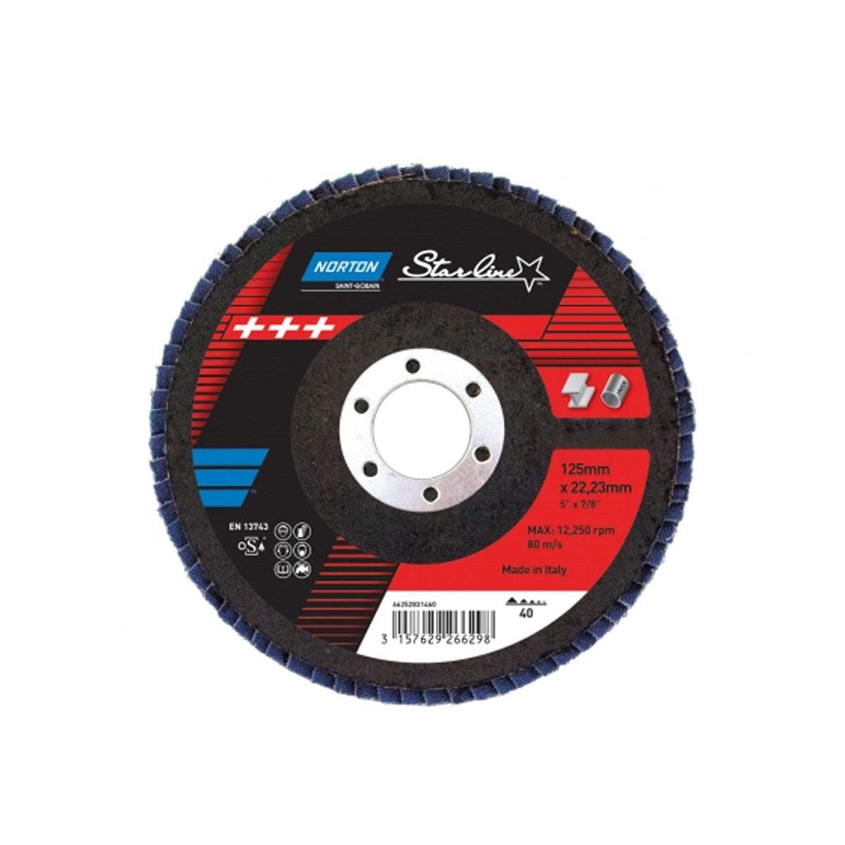 Flap disc with plastic backing 125x22 R842 - Norton