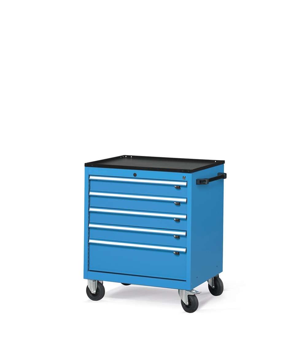 CABINET WITH 5 DRAWERS FOR WORKSHOP WITH WHEELS 794 X 600 X 852 H - TOTAL EXTRACTION - FAMI FDGD5600104 - BLUE