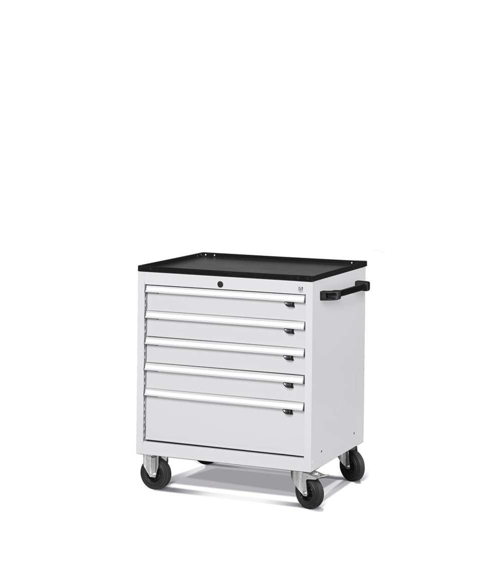 CABINET WITH 5 DRAWERS FOR WORKSHOP WITH WHEELS 794 X 600 X 852 H - TOTAL EXTRACTION - FAMI - GREY
