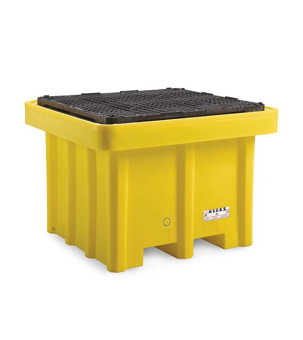 CONTAINMENT TANK WITH GRID 1350 X 1350 X 970 H IN POLYETHYLENE 1050 L - FAMI FAX002067000005 - YELLOW