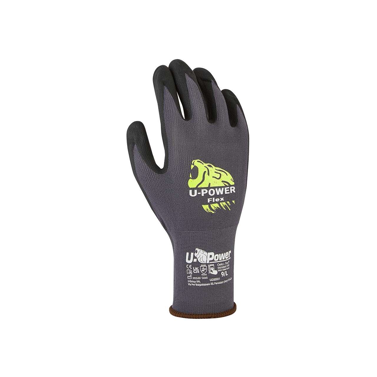 Flex, Gloves against mechanical and thermal hazards gray size L - U-Power