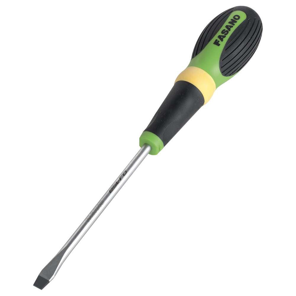 Slotted screwdriver for slotted head screws bimaterial handle FasanoTools
