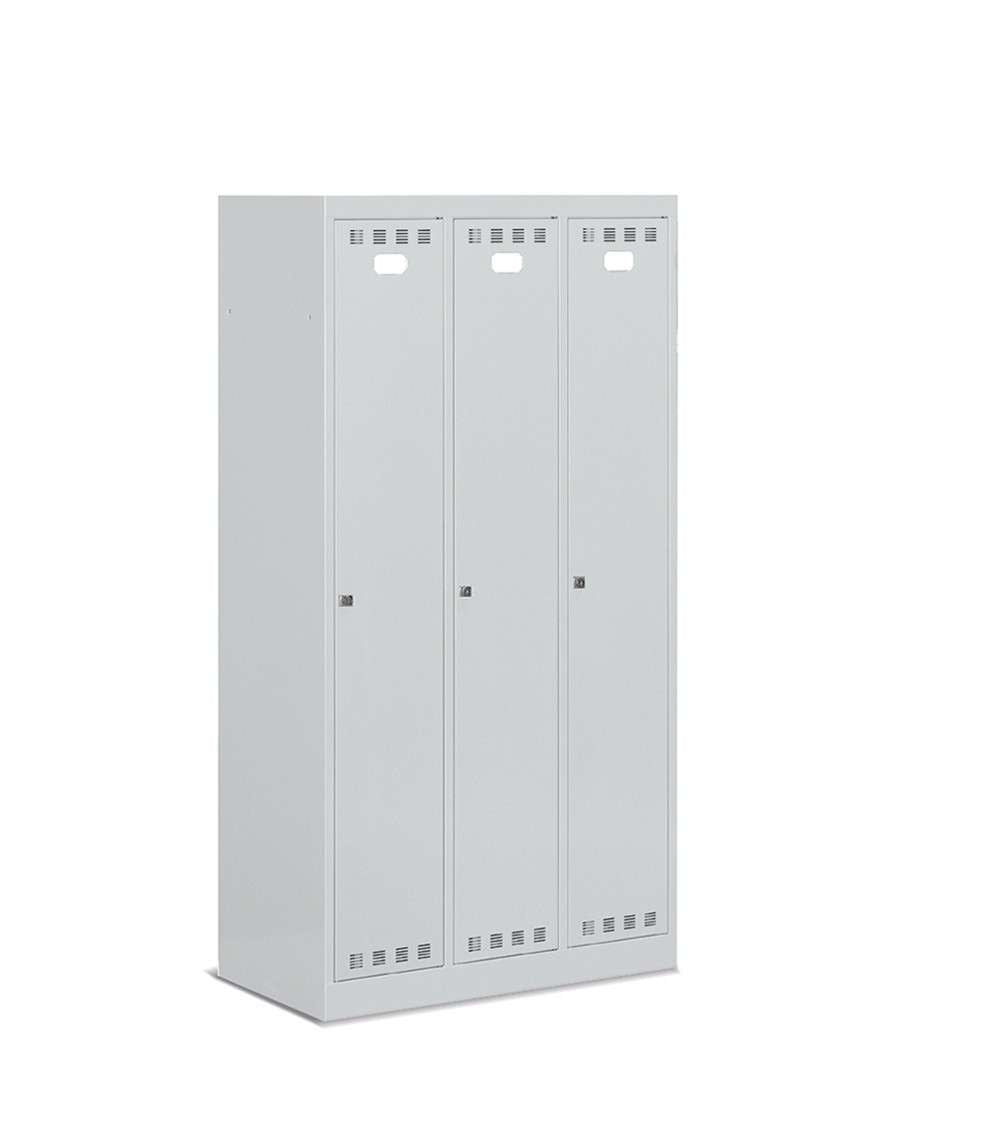 WARDROBE DRESSING ROOM THREE COMPARTMENTS 900 X 500 X 1750/1950 H - WITH HELMET COMPARTMENT - FAMI FAN1303C00108 - GREY