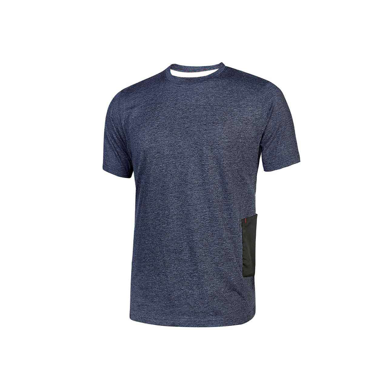 T-Shirt DEEP BLUE Sweat-Resistant Polycotton Short Sleeve - U-power
